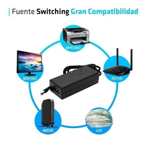Fuente 12v 5a Plastica Transformador Switching Tira Led Full