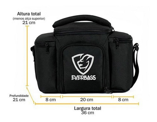 Bolsa Térmica Fitness Top - Preta Marmita Academia Everbags