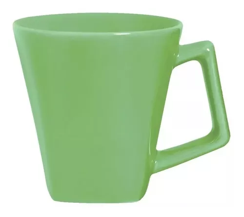 JIJO Juego de 4 Tazas de Cerámica para Cafe de colores, 330ml/11.1