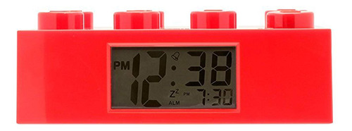 Reloj Despertador Luz Para Niño Color Rojo Plastico 9,5  Lcd