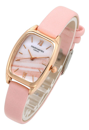 Top Plaza Reloj De Pulsera De Cuero De Moda Para Mujer, Rect