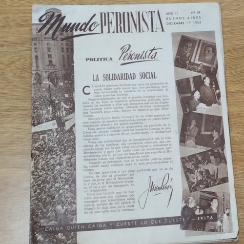 Revista Mundo Peronista Año 2 N° 34 Diciembre 1952