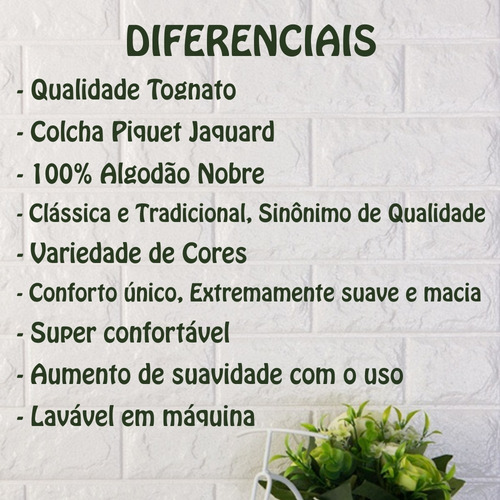 Imagem 4 de 7 de Colcha Piquet Jacquard Solteiro 100% Algodão Tognato Capela