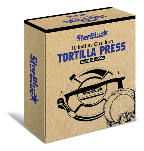 Prensa De Tortilla De Hierro Fundido De 10 Pulgadas Con 100