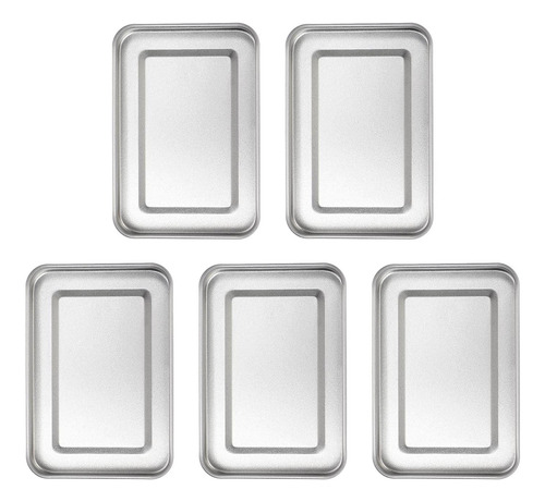 Caja De Hojalata Rectangular Con Tapa - 5 Piezas De Contened