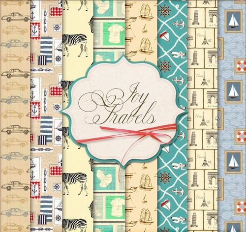 Kit De Papel Digital Shabby Chic Viajes Joy Travels