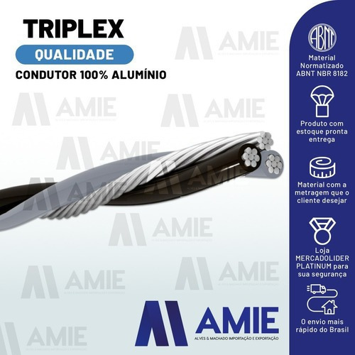 Cabo De Alumínio; Triplex 16mm - Rolo Com 280 Metros