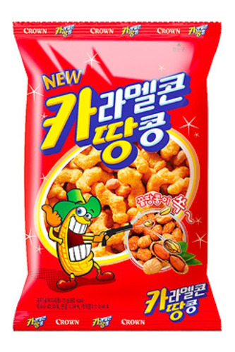 Snack Galleta Coreana De Maní Crown Caramel Corn & Peanut 