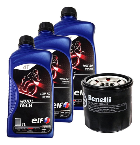 Kit Servicio Benelli 300 Filtro + 3 Aceites Sinteticos 10w50