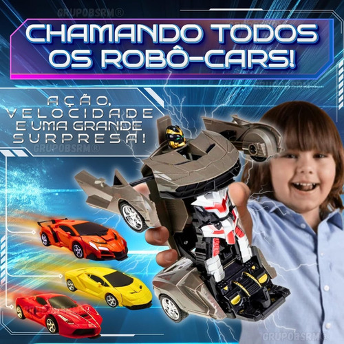 Carrinho de Controle Remoto 2 em 1 Vira Robô Presente Dia das Crianças Aniversário Natal Menino 5 6 7 Anos Carro de Control com Luz 2 funções Robocar Titanium