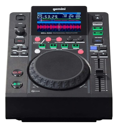 Controlador de DJ multimídia Gemini Sound Mdj-500, cor preta