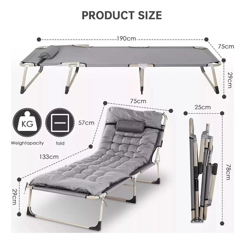 Esenzo cama plegable con colchon desmontable portatil