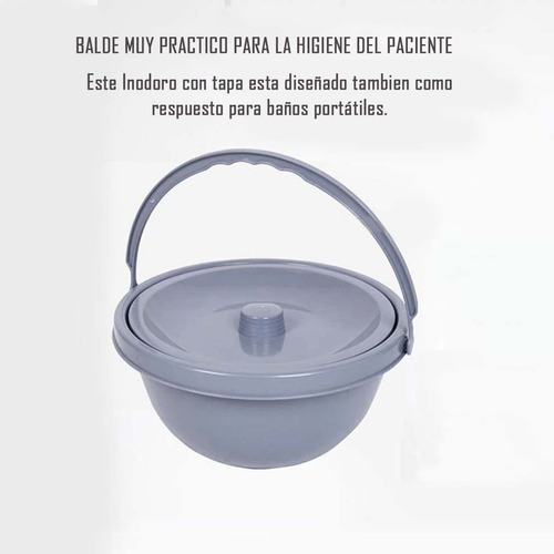 Imagen 4 de 6 de Balde Con Tapa Repuesto Baño Inodoro Wc Portatil..