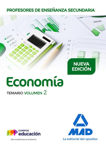 Profesores De Enseãâ±anza Secundaria Economãâa Temario Volumen 2, De Martínez Delgado, Mª Victoria. Editorial Mad, Tapa Blanda En Español