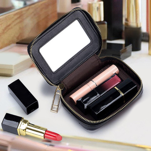 . Estuche Para Lápiz Labial Con Espejo Portátil Para Bolso