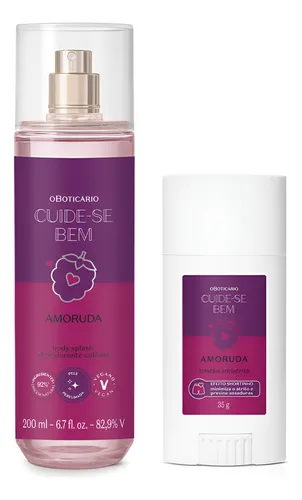 Bastão Anti-atrito + Body Splash Cuide-se Bem Amoruda O Boticário