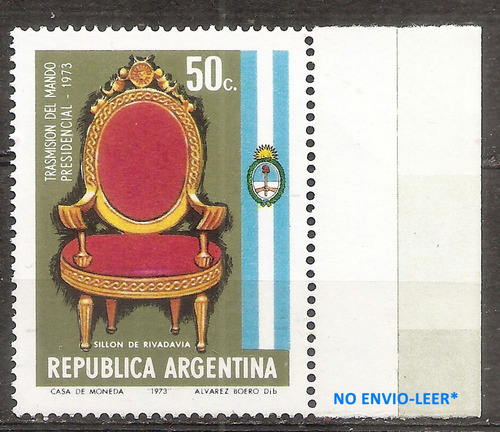 Argentina 943 Gj 1608 Transmisión Del Mando Mint Año1973