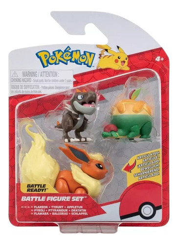 Pokemon Flareon + Tyrunt + Appletun Pkw - Battle Figure