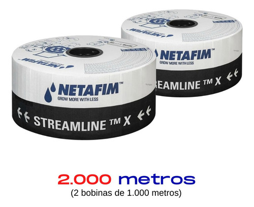 Tubo Gotejador Netafim Streamline X (20/20 Cm) - 2000 Metros