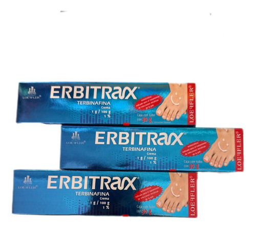 Erbitrax Terbinafina 30 G, Antimicotico Loeffler / 3 Tubos