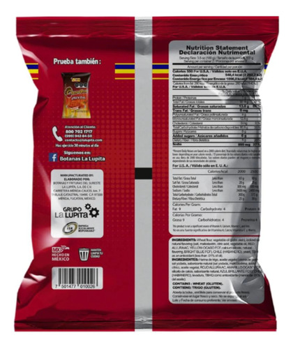 6 Bolsas De Charritos La Lupita 300 Gr Botana Yucateca
