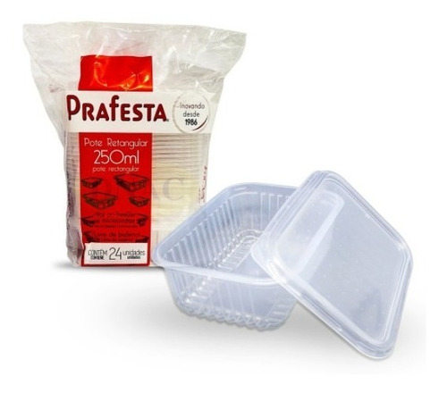 24u Embalagem Freezer E Microondas 250ml Prafesta - Marmita