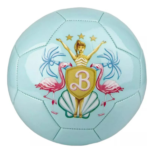 Balón Fútbol N°3 Barbie The Movie Rosa Celeste Original
