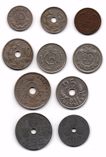 Belgica Lote 10 Monedas Diferentes Antiguas
