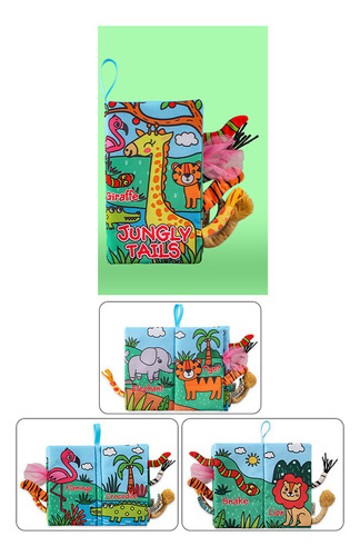 Juego De Libros De Tela Con Forma De Jirafa Y Mapache Para