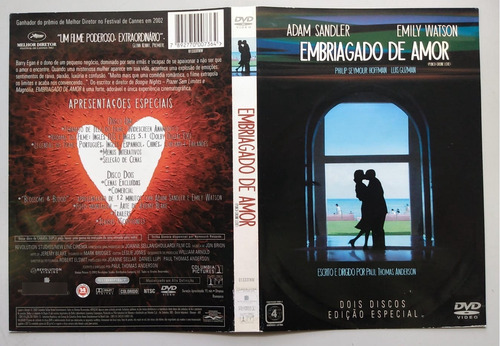 Embriagado De Amor Dvd Adam Sandler Emily Watson Anderson (Usado)