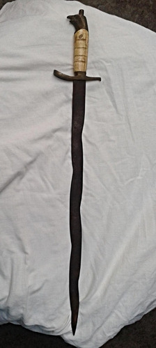 Espada Flamígera Antigua Cabeza De Águila Hierro/bronce (Usado)
