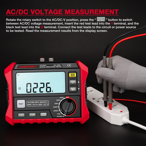 Probador De Resistencia Megger Habotest Insulation Resistanc