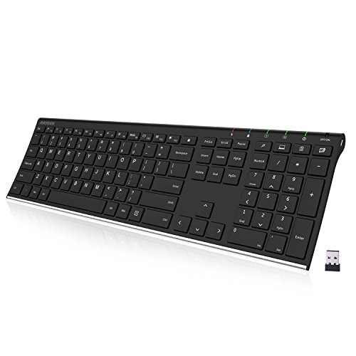 Arteck 2.4g Teclado Inalámbrico De Acero Inoxidable Teclado 