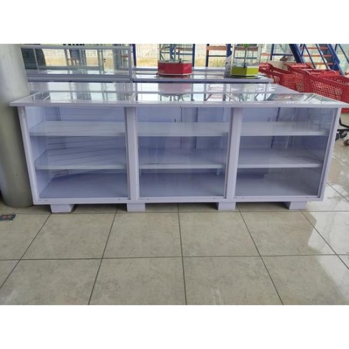 Vitrina Mostrador Metálico 2.5 Mts Blanco Tienda-papelería