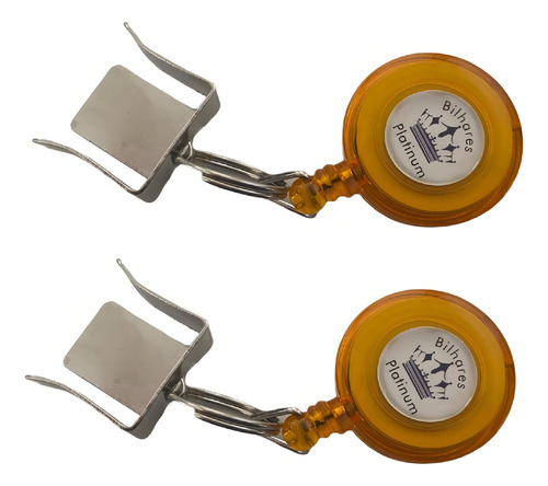 2 Porta Giz Platinum Para Sinuca / Bilhar Com Elástico Cor Laranja