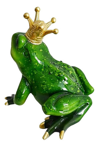 Para Figuras De Corona Con Rana Verde Divertida Y
