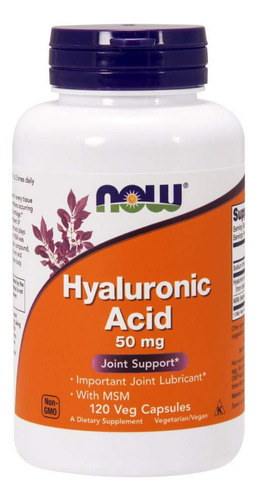 Hyaluronic Acid 50 Mg 120 Cápsulas Vegetales Now