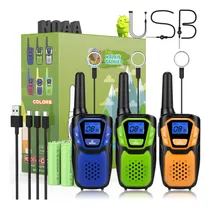 Comprar Walkie Talkies 3 Unidades Recargable Largo Alcance Mmg