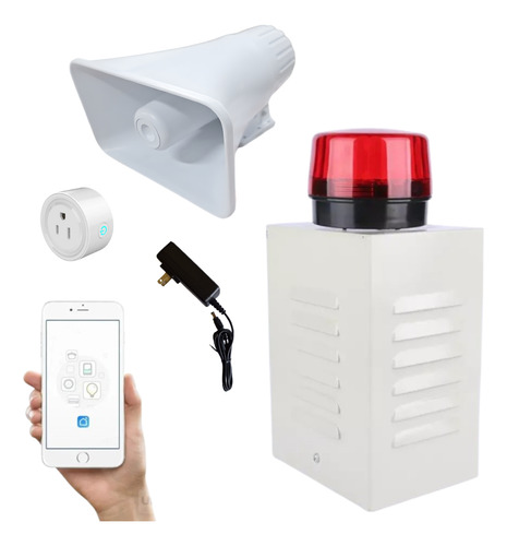Sirena Wifi Exterior Con Luz Estrobo Gabinete