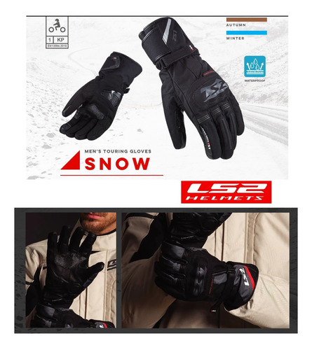 Guantes Moto Ls2 Snow Invierno Lluvia Protecciones