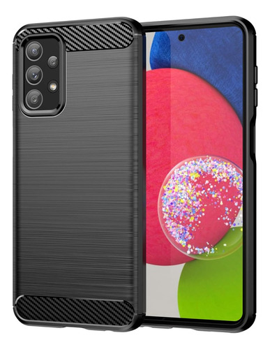 Mica + Funda Para Galaxy Tpu Textura Fibra De Carbón (co)