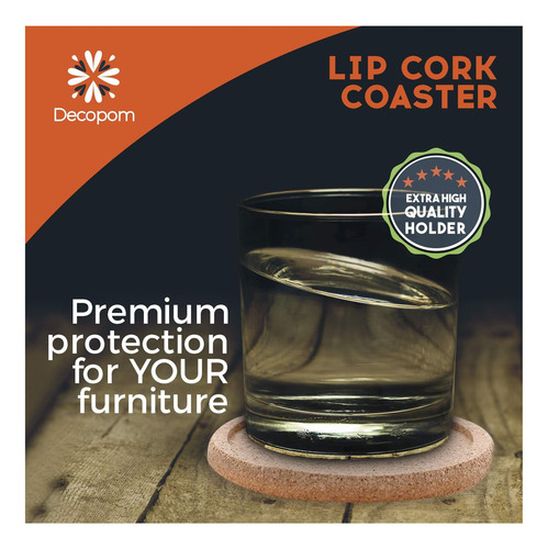 Cork Coasters Con Labio Para Bebidas Absorbentes | 12 Cola 4