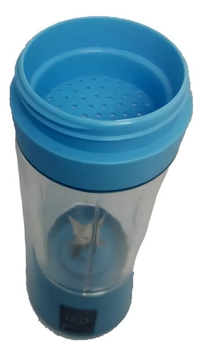 Mini Liquidificador Portátil Usb Recarregável Copo 380 Ml Cor Azul