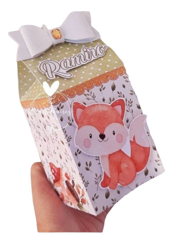 30 Cajas Golosineras Milk Box Animales Del Bosque Niño 