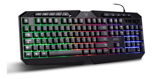 Teclado Gamer Beast Abysmal Armor Force Membrana Led Color del teclado Negro