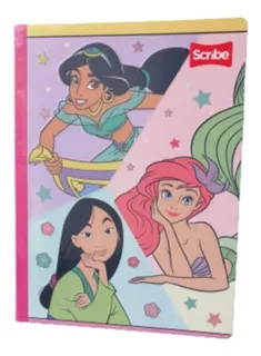 Cuaderno Cosido 100 Hojas Rayado Princesas Marca Scribe