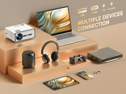 Miniproyector Vizony Wifi Bluetooth 450 Ansi 1080p Fhd 250 M