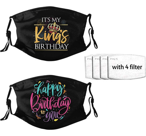 2 Cubrebocas Con Texto En Inglés It's My Birthday , Transpi