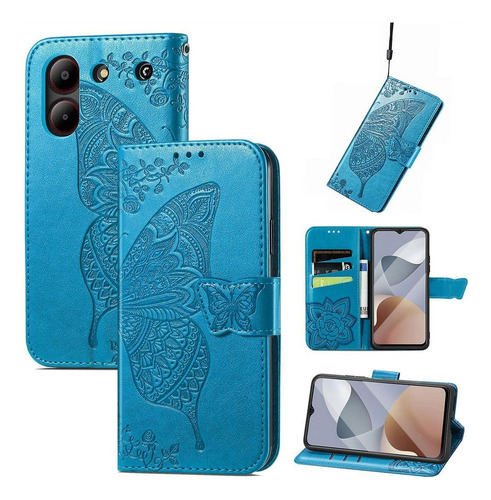 B Funda Tipo Cartera Magnética De Piel Sintética Para Zte Blade A54 Con Ranuras Para Tarjetas, Correa De Mano, Diseño