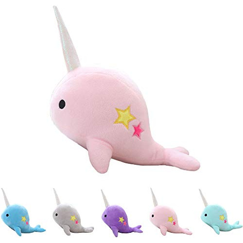 Casagood Cute Pink Narwhal Stuffed Animal Plush Toy Adorable